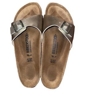 Gold Madrid Birkenstocks Size 41/US 10-10.5